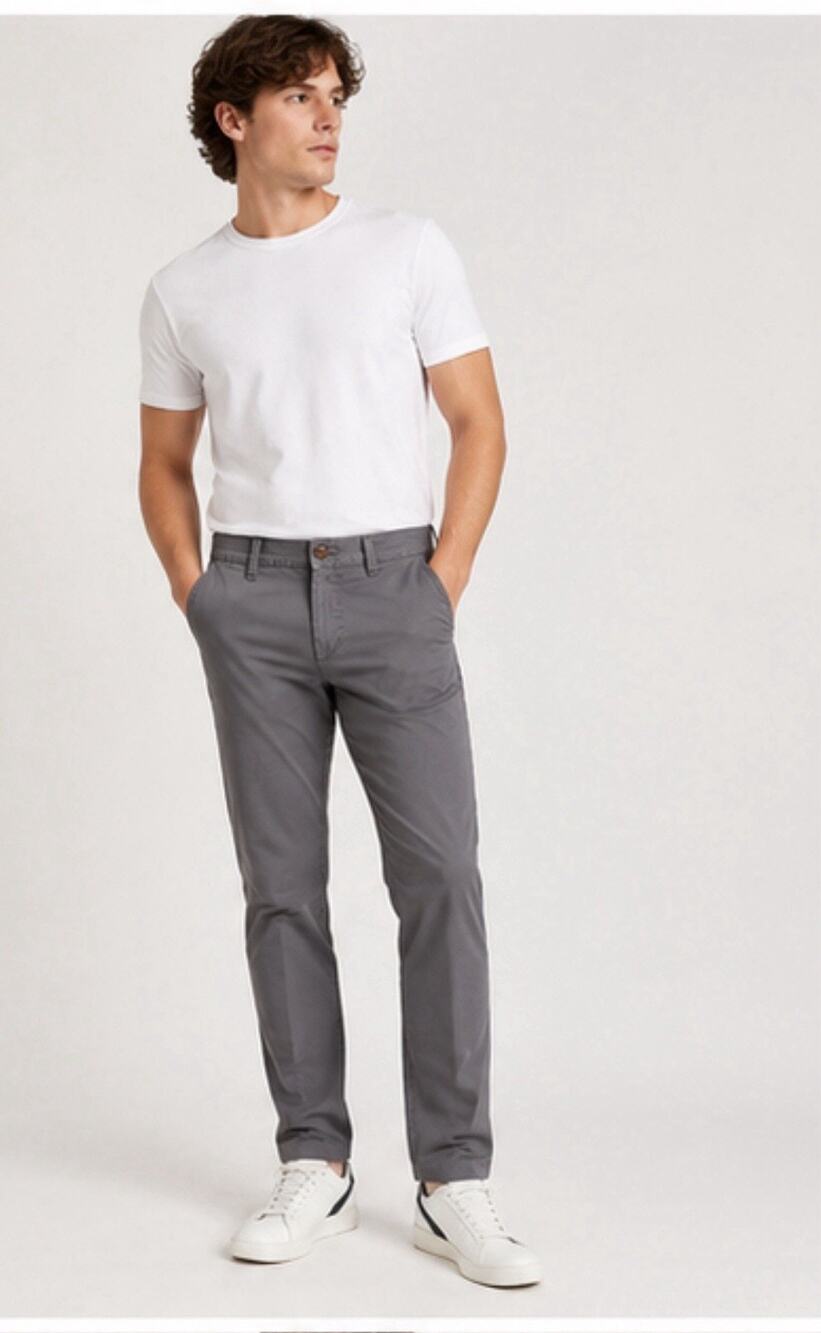 American Eagle Men’s Gray Chino Pants 32x32 Stretch Casual Flat Front